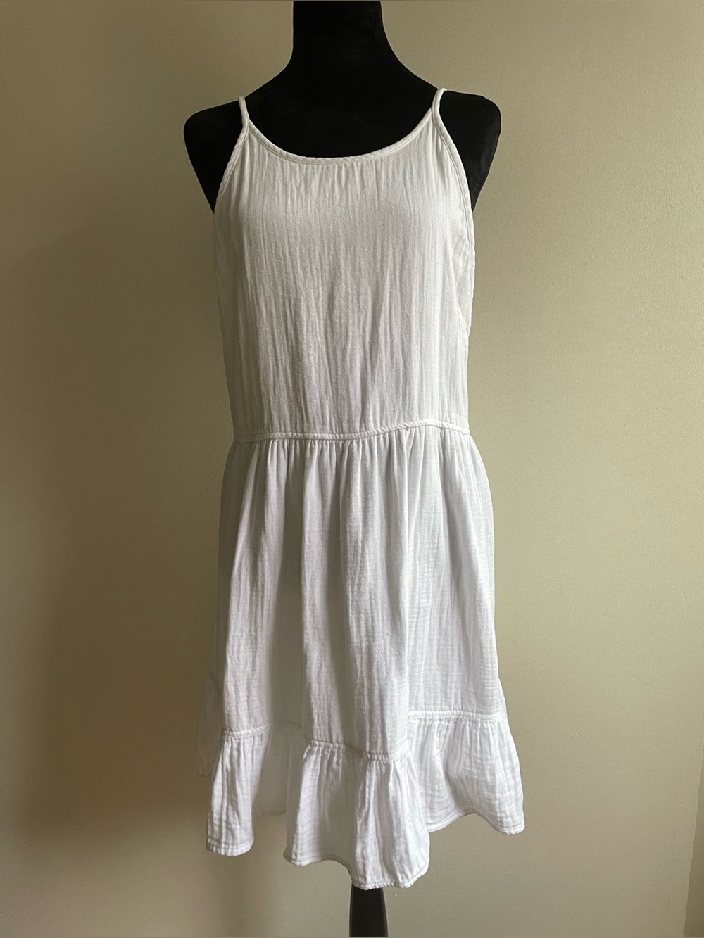 Sunday Best Aritzia White Organic Cotton Gauze Mini Dress M Smocked Back